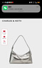 CHARLES&KEITH柔軟拉鏈式褶皺單肩包腋下包包女包女士生日禮物CK2-40782472 Silver銀色 S 曬單實(shí)拍圖