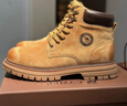 駱駝（CAMEL）【王俊凱同款】馬丁靴男新款百搭男士大黃靴戶(hù)外徒步工裝登山靴子 GE122W7757T 金黃色 (男款) 41 曬單實(shí)拍圖