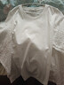 佐丹奴設計師款2026年春季寬松圓領(lǐng)白色七分蝙蝠袖t恤女18325203 曬單實(shí)拍圖