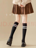 浪莎女士襪子女小腿襪秋冬季條紋壓力顯瘦長(cháng)筒襪jk棉襪 曬單實(shí)拍圖
