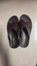 啄木鳥(niǎo)真皮拖鞋男夏季居家用室內防滑不臭腳全牛皮涼拖鞋戶(hù)外穿一字拖 121棕色 41 曬單實(shí)拍圖