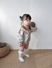 班喜迪嬰兒衣服春裝嬰幼兒連體衣寶寶包屁衣公主碎花哈衣春秋季外出爬服 杏色 80cm 曬單實(shí)拍圖