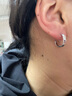 白嵐鏡光耳圈女925銀耳環(huán)耳釘時(shí)尚設計潮流素圈耳飾生日禮物送老婆 銀色大號 曬單實(shí)拍圖