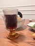 心楠冰川高腳杯輕奢高級感紅酒杯喝酒杯小眾咖啡杯果汁杯飲品水杯子 冰川紋咖底高腳杯1只 曬單實拍圖