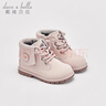 戴維貝拉（DAVE＆BELLA）加絨保暖男鞋女童休閑鞋兒童馬丁靴秋冬新款寶寶童鞋洋氣小童鞋子 粉色【現貨】 28碼 曬單實(shí)拍圖