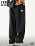 JEEP SPIRIT休閑褲男春季直筒褲子男士寬松純色百搭闊腿褲 黑色 3XL 曬單實(shí)拍圖