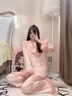 TFZF真絲睡衣女款春秋季長(cháng)袖鴕鳥(niǎo)毛送閨蜜生日禮物女生家居服禮盒套裝 橘粉色【長(cháng)袖+長(cháng)褲】羽毛可拆不要洗 M 曬單實(shí)拍圖