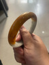 冰種翡翠手鐲黃翡翠手鐲真品玉鐲子正品玉手鐲老坑翡翠雞油黃高檔 55圈口 曬單實(shí)拍圖