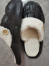 MANIYADAISHU可拆卸毛毛防水棉拖冬鞋可愛(ài)情侶厚底保暖室內外穿男女款家居拖鞋 黑色 （可拆卸絨） 44-45 曬單實(shí)拍圖