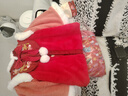 年衣童裝加絨漢服套裝女童冬季馬面裙中式天馬行空加絨漢服套裝 年衣紅 120 曬單實(shí)拍圖