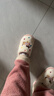 名創(chuàng  )優(yōu)品（MINISO）彩點(diǎn)狗狗卡通趣味毛毛居家鞋女秋冬可愛(ài)棉拖鞋月子鞋白粉36-37 曬單實(shí)拍圖