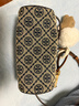 湯麗柏琦（Tory Burch）TB女包T Monogram 老花圓筒單肩斜挎帆布包禮物輕奢包包 曬單實(shí)拍圖