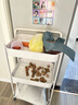 卓博落地置物架推車(chē)客廳收納架零食架儲物架廚房層架SJ15白3層帶扶手 曬單實(shí)拍圖