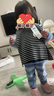 little MO&Co.含羊毛 童裝冬季女童娃娃領(lǐng)打底衫毛衣兒童針織衫女孩 黑白條色 110 110/56 曬單實(shí)拍圖