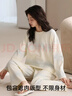 都市麗人睡衣女100%棉春秋帶胸墊可外穿圓領(lǐng)家居服女士睡衣長(cháng)袖純棉長(cháng)褲 曬單實(shí)拍圖