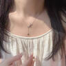 伊夢(mèng)嬌純銀項鏈S925銀愛(ài)心項鏈女小眾設計感鎖骨鏈新款9999純銀項鏈女款 愛(ài)心項鏈 曬單實(shí)拍圖