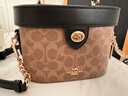 蔻馳（COACH）【品牌直供】女士KAY斜挎手提包棕黃拼黑色CBQ35禮物 曬單實(shí)拍圖