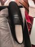 蜘蛛王男士商務(wù)皮鞋牛皮春秋通勤爸爸鞋一腳蹬休閑男鞋 22385 黑色 42 曬單實(shí)拍圖