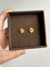 金至尊（3DG Jewellery）閃醉金系列5G黃金雛菊耳釘CNC工藝足金耳飾送女友生日禮物計價(jià) 金重2.53克(配珠寶禮盒) 曬單實(shí)拍圖