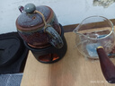 日式溫茶爐套裝溫茶器圍爐煮茶家用暖茶爐蠟燭加熱保溫耐熱玻璃壺 HH黑陶禪風(fēng)溫茶爐+送燭托+10顆蠟燭+玻璃側把公道杯 溫茶暖茶器 曬單實(shí)拍圖