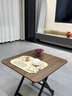 家用小戶(hù)型桌子簡(jiǎn)易折疊桌出租屋戶(hù)外便攜小桌子吃飯方桌折疊餐桌 黑胡桃色80*80*50cm【加厚桌面-黑烤漆腿】 曬單實(shí)拍圖