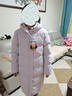 李寧童裝兒童羽絨服女大童冬款連帽防風(fēng)保暖中長(cháng)款羽絨服外套 云中紫16-1 160 曬單實(shí)拍圖