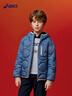 亞瑟士（asics）童裝冬季中大童短款三防羽絨服外套寬松輕量保暖 藍色 85%絨子 170 充絨103.6g 曬單實(shí)拍圖