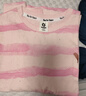 左西女童T恤長(cháng)袖純棉兒童條紋春秋裝2026新款女孩打底上衣 粉色條 140 曬單實(shí)拍圖