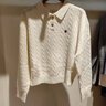 ELAND毛衣女翻領(lǐng)甜美風(fēng)柔軟上衣2025年冬款 象牙白 170 曬單實(shí)拍圖