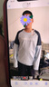 361°童裝 兒童長(cháng)袖T恤26春季男女童3-14歲撞色拼接針織衫 藍170 曬單實(shí)拍圖