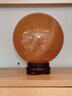 天然原礦真黃色水晶球招財廚房在西北角客廳店鋪辦公室方解石擺件 原礦黃色水晶球擺件 球徑約-12cm（送精品實(shí)木底座） 曬單實(shí)拍圖