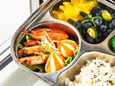 美廚（MAXCOOK）316L不銹鋼飯盒分格餐盤(pán) 微波爐飯盒學(xué)生飯盒 4格不帶蓋MCFT8937 曬單實(shí)拍圖