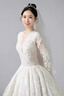孔禾2025新款新娘長(cháng)袖婚紗 孕婦款高質(zhì)感婚紗 小個(gè)子大碼婚紗 韓版輕 白色齊地婚紗《單婚紗無(wú)配飾》 S 曬單實(shí)拍圖