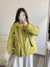 塔馳密司（touchmiss）2025年黃色抽繩連帽夾棉工裝外套女秋冬新款韓版寬松短款上衣 黃色 M 曬單實(shí)拍圖