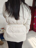 紅袖（hopeshow）甜美氣質(zhì)羽絨服2025冬季新款女裝90白鴨絨圍裹式針織拼接小眾外套 米白004 M 曬單實(shí)拍圖