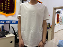 布先生春夏季短袖T恤男士純棉小白T純色內搭打底衫 白色 4XL(195) 曬單實(shí)拍圖