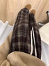 ARTFULMOM英國孕婦褲冬外穿加厚2025新款加絨格子闊腿褲不勒肚子休閑褲孕裝 咖格【羊羔絨】 XL 曬單實(shí)拍圖