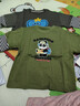 嘟嘟家兒童假兩件T恤潮男童長(cháng)袖春裝露營(yíng)風(fēng)寶寶長(cháng)t春秋女童上衣 綠色120 曬單實(shí)拍圖