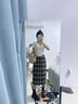 潮牌Avmko半身裙女2022秋冬顯瘦高腰復(fù)古格子開叉毛呢直筒裙中長(zhǎng)款a字一步包臀裙 卡其色 均碼 88-120斤左右 曬單實(shí)拍圖