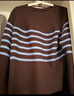 優(yōu)衣庫女裝3D棉質(zhì)圓領(lǐng)條紋針織衫/毛衣毛衫26春夏新款484504 37 栗色 XL 曬單實(shí)拍圖