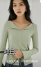 對白（DUIBAI）設計感開(kāi)叉針織衫毛衣女2026年春季新款氣質(zhì)V領(lǐng)軟糯內搭上衣 灰豆綠 XL 曬單實(shí)拍圖