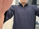 布先生立領(lǐng)拉鏈加厚羊毛衫春新款商務(wù)男長(cháng)袖上衣男BT12251 黑藏青 L (175) 曬單實(shí)拍圖