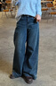 茵曼（INMAN）2026春季女裝新款復古磨白闊腿牛仔褲高腰寬松長(cháng)褲子 牛仔藍 26 曬單實(shí)拍圖