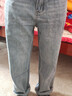 衣品天成高腰直筒牛仔褲秋季女生水洗貓須顯瘦舒適闊腿褲子簡(jiǎn)約百搭基礎款 曬單實(shí)拍圖