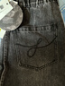 播商場(chǎng)同款黑灰色寬松牛仔褲女刺繡口袋長(cháng)褲BDS1KD1482 G30冰灰 L 曬單實(shí)拍圖