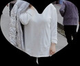 別語(yǔ)中長(cháng)款長(cháng)袖打底衫女加絨疊穿內搭T恤遮屁股上衣寬松百搭 白色 M 曬單實(shí)拍圖