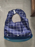 老人吃飯圍兜成人圍嘴飯兜防水防污防漏可拆卸口水巾養老院護理用 米+藍格子【短款2件-可拆洗】 曬單實(shí)拍圖