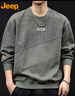 JEEP吉普衛衣男春秋季圓領(lǐng)長(cháng)袖T恤撞色拼接寬松休閑男士上衣 灰綠3XL 曬單實(shí)拍圖