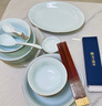 富玉玲瓏瓷餐具套裝家用餐具整套中國風(fēng)新中式高檔碗碟套裝結婚送禮 金枝玉葉（送6雙筷子） 30頭 曬單實(shí)拍圖
