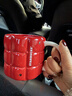 星巴克（Starbucks）紅色格紋款馬克杯(配攪拌棒)490ml陶瓷水杯咖啡桌面杯情人節禮物 曬單實(shí)拍圖